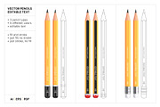 Vector Pencils with Editable Text, an Object Graphic by Side Project (Thumbnail 2 of 5)