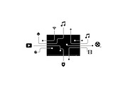 Smart TV Multimedia Hub Icons, a Graphic by hafijul (Thumbnail 9 of 15)