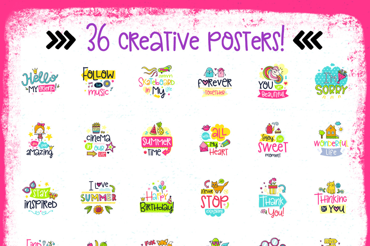 36 Funny Color Cards with Quote, a Card Template by Velliniki (Photo 3 of 5)