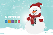 Cute Christmas Snowman Illustration, a Decorative Illustration by cvcreative (Thumbnail 1 of 2)