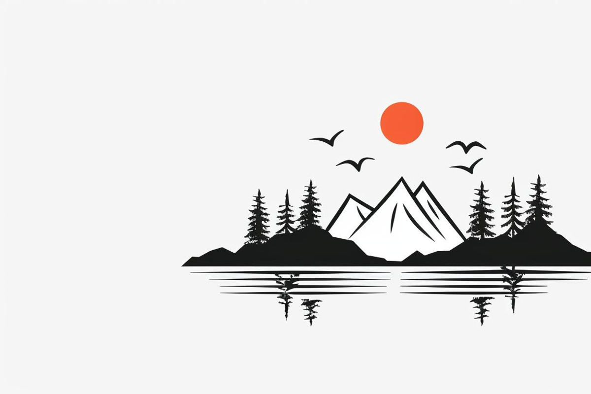 Majestic Mountain and Tree Vector, a Graphic by hafijul (Photo 7 of 9)