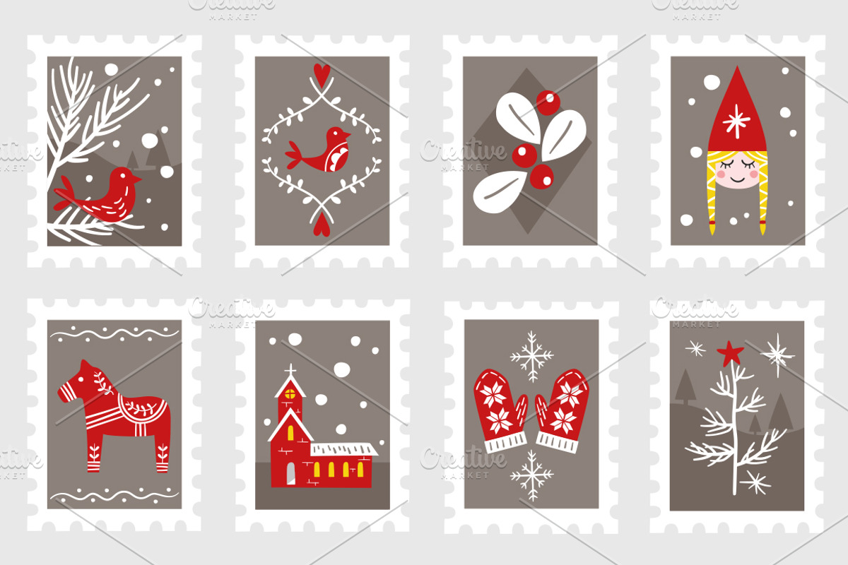 Scandinavian Christmas illustrations, an Illustration by Little Bean (Photo 2 of 6)