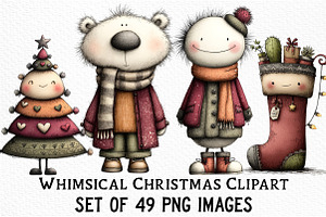 Whimsical Christmas Clipart Bundle, an Illustration by Craft Nest