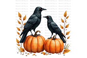 Crow and Pumpkin Scenes, an Animal Illustration by Bloom Craft Creations (Thumbnail 5 of 12)