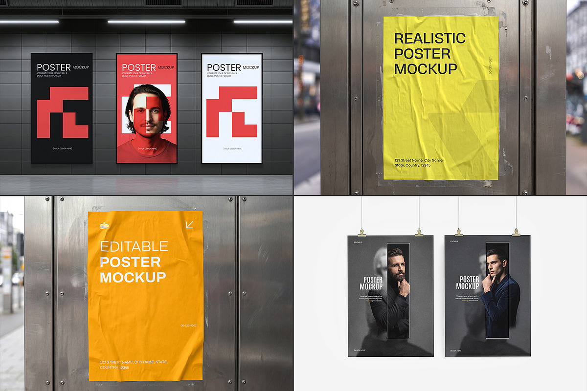 Poster Mockup Bundle, an Advertising Mockup by graphypix (Photo 1 of 12)