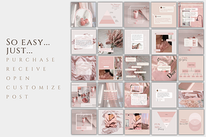 Pink Instagram Girl Canva Post Kit