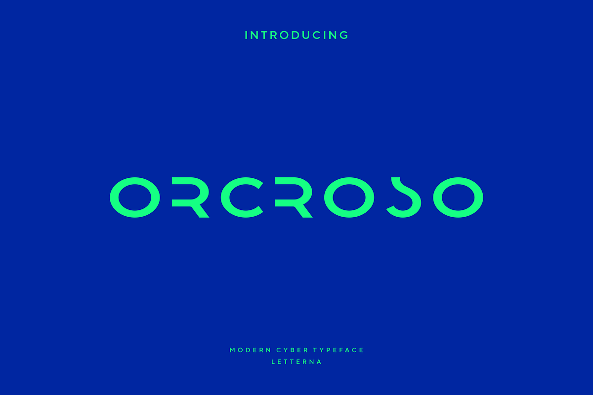 Orcroso - Modern Futuristic Typeface, a Sans Serif Font by Letterna (Photo 1 of 4)
