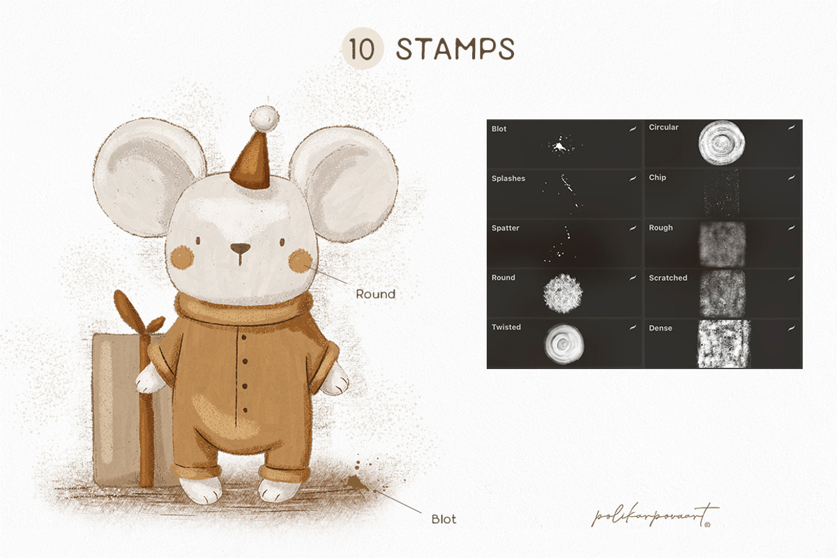 Procreate Brushes & Canvas Funny Art, a Brush Add-On by polikarpovaart (Photo 7 of 13)