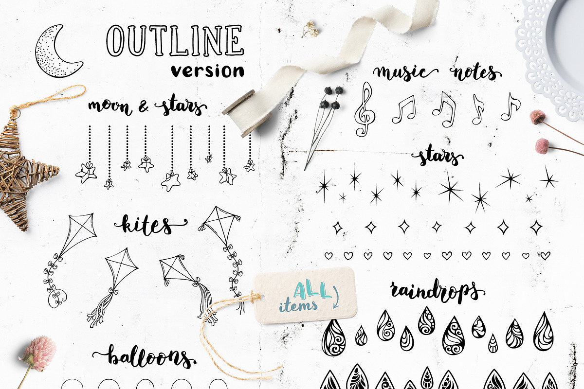 Sky. Graphics-letterings-patterns., an Illustration by MaljukArt (Photo 12 of 20)