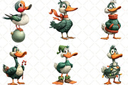 Quirky Christmas Duck Clipart PNG, an Illustration by Black Bird Studio (Thumbnail 2 of 6)