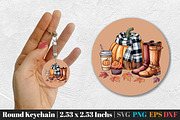 Fall Round Keychain SVG PNG Bundle, an Illustration by Actual Pixel (Thumbnail 18 of 20)