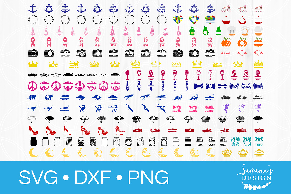 Monogram SVG Cut File Bundle, an Illustration by SavanasDesign (Photo 2 of 9)
