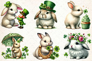 Vintage St Patrick's Day Bunnies, a Seasonal Illustration by Rose Art (Thumbnail 4 of 4)