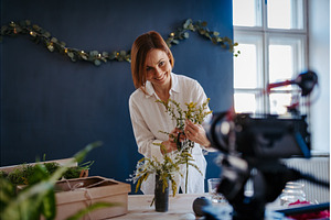 Content creator recording video, a Technology Photo by HalfPoint