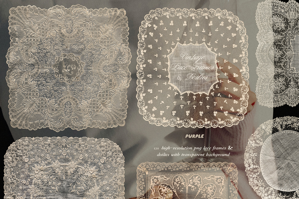 Vintage Lace Frames & Doilies, an Object Graphic by Purple (Photo 12 of 14)