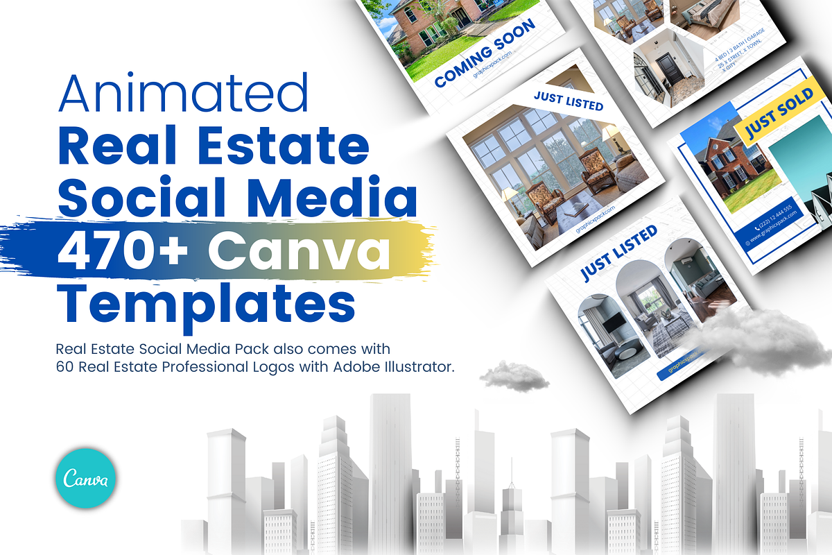 Instagram Real Estate Canva Template, a Social Media Template by Graphicspixel (Photo 1 of 22)