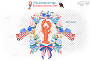 Grandmillennial Independence Day, a Decorative Illustration by TheHappyGiftArt (Thumbnail 10 of 21)