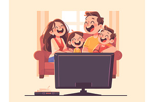 Family watching tv. Happy parents, a Person Illustration by Stock-Smart-Start