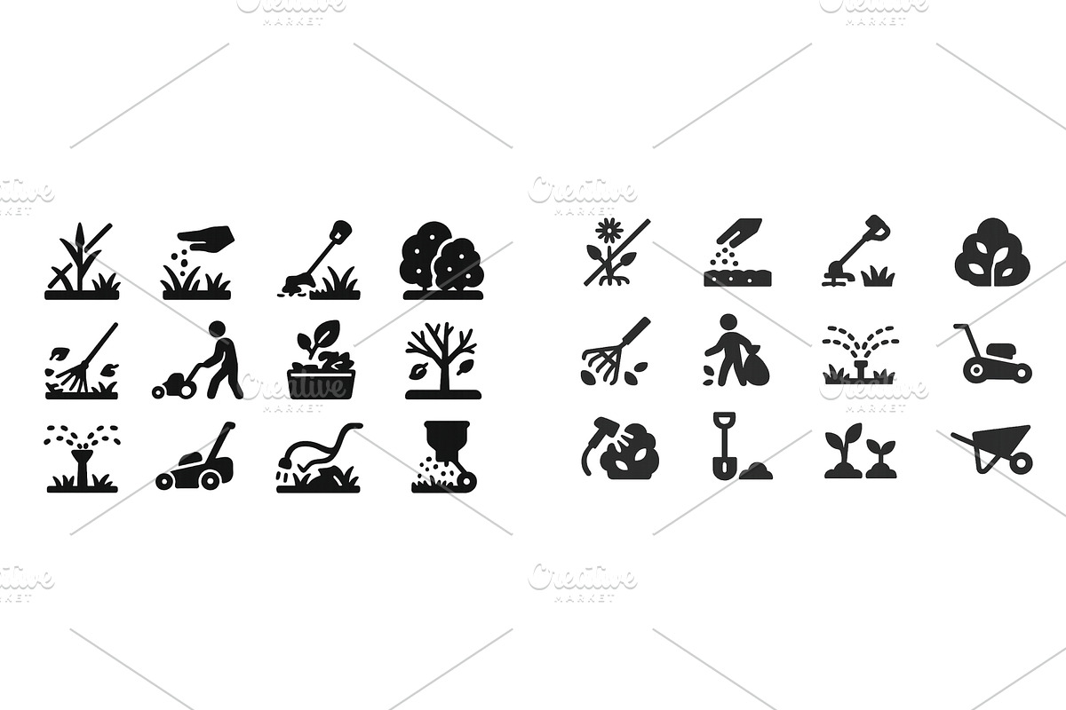 Gardening and landscaping icons, an Illustration by ZinetroN