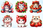 Strawberry Cat Clipart Sublimation, an Illustration by Craft Nest (Thumbnail 4 of 5)
