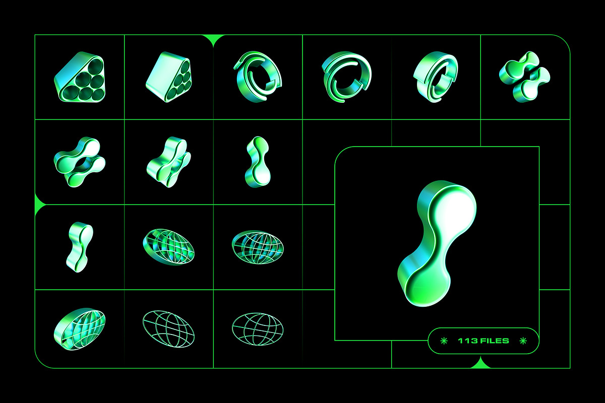 Y2K 3D Shapes - 113 illustrations, an Object Graphic by assetpro.design (Photo 9 of 13)