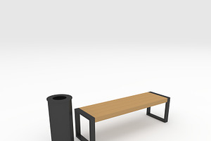 3D Model Bench Park 46