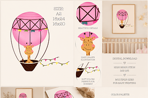 Baby girl nursery digital poster