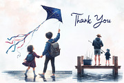 Navy Summer Outdoor Watercolor Clipa, an Illustration by RobertsArt (Thumbnail 5 of 8)