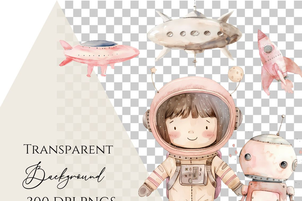 Pastel watercolor space, a Technology Illustration by Invite to Clipart (Photo 4 of 4)