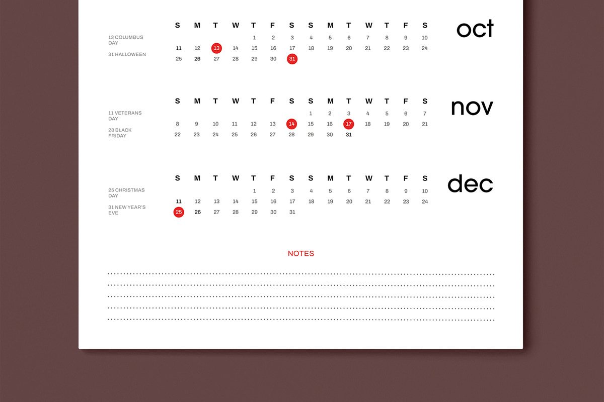 2026 Minimal Wall Calendar Template, a Stationery Template by MightyDesign (Photo 5 of 8)
