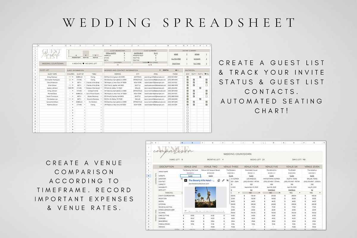 Digital Wedding Spreadsheet, a Templates & Theme by BRANDcontent (Photo 3 of 8)