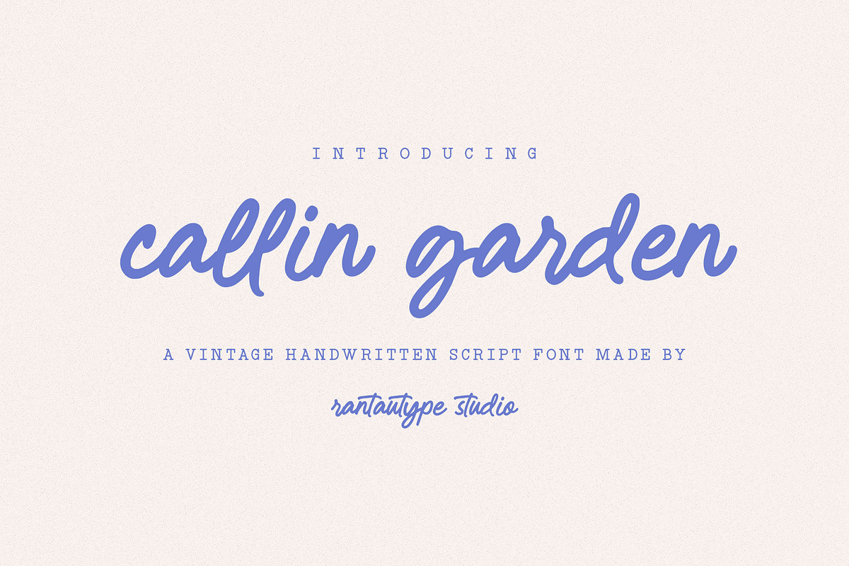 Callin Garden Vintage Handwritten, a Handwritten Font by RantautypeStudio (Photo 1 of 11)