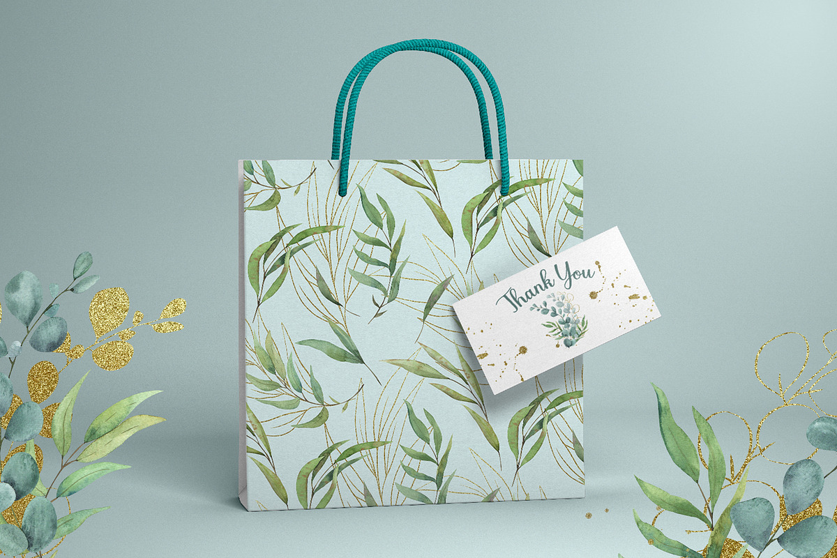 Watercolor Eucalyptus SET, a Decorative Illustration by TanataDesign (Photo 15 of 16)