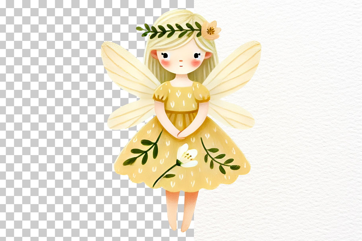 Watercolor Yellow Fairy Clipart, an Animal Illustration by Nicolle's Colorful Art (Photo 9 of 9)