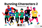 Running Characters 2 Illustration, a Sport Illustration by SLAB! Design (Thumbnail 1 of 3)