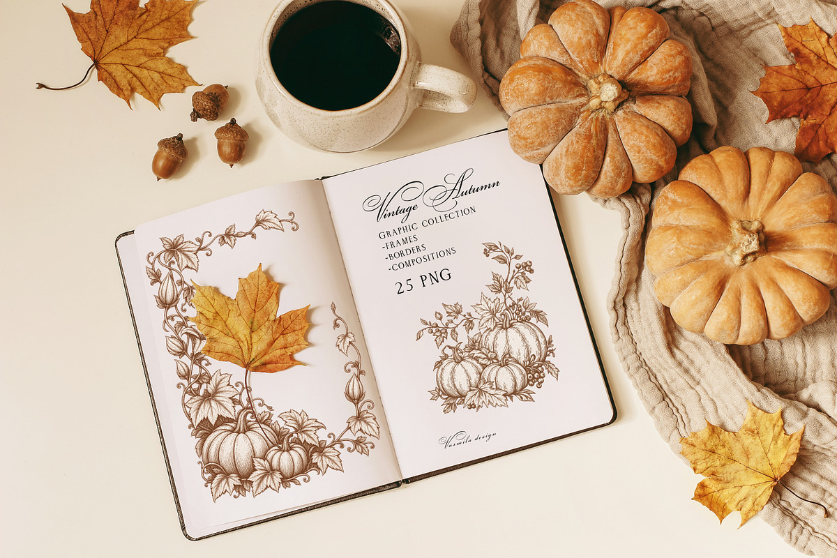 Autumn Vintage Graphic Collection, an Object Graphic by Vasmila (Photo 2 of 11)