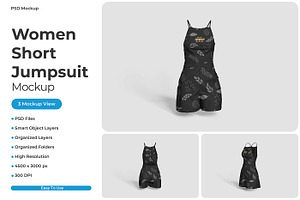 Women Short Jumpsuit, a Shirt Mockup by Pixie Creative