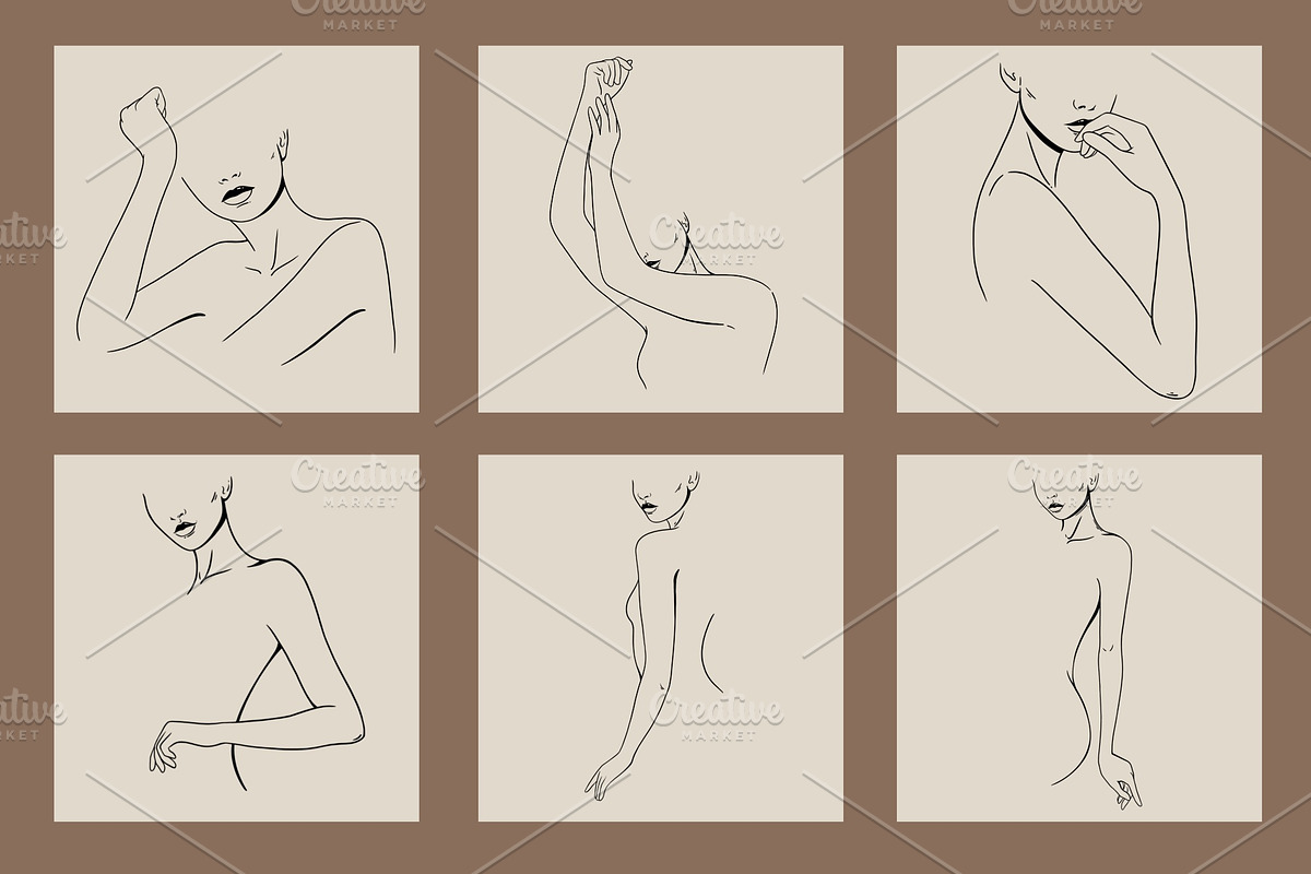 Woman silhouette line. Fashion set, a Graphic by heyXeni (Photo 4 of 4)