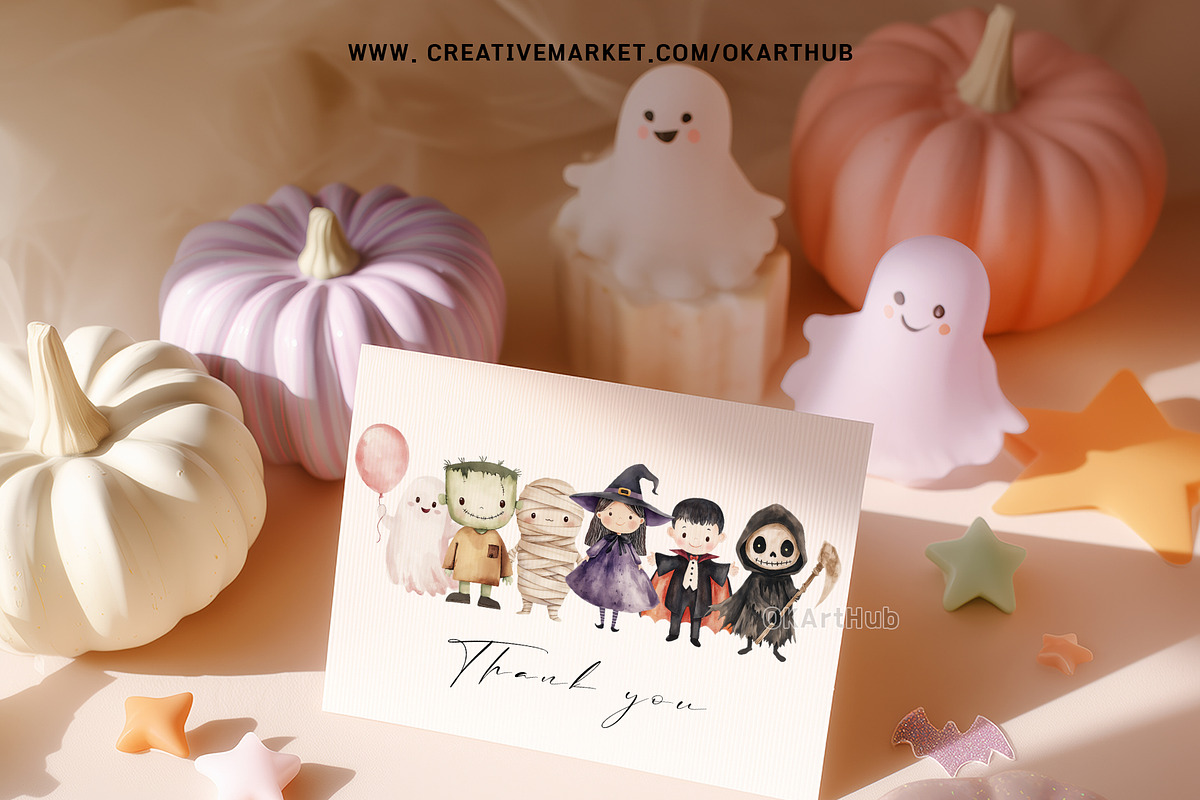 Watercolor Halloween Clipart Bundle, a Seasonal Illustration by OKArtHub (Photo 2 of 6)