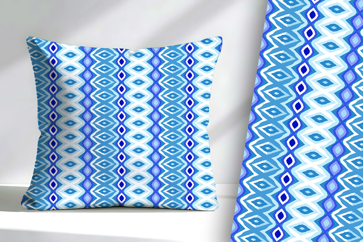 Blue Ethnic Geometric Seamless Repea, a Pattern Graphic by Sharon Schwalbe (Photo 1 of 7)