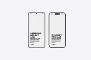 iPhone 17 & Samsung S26 Phone Mockup, an iPhone Mockup by UnicDesign (Thumbnail 2 of 9)