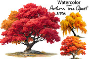 Watercolor Autumn Tree PNG Clipart, a Seasonal Illustration by SVGArt (Thumbnail 1 of 5)
