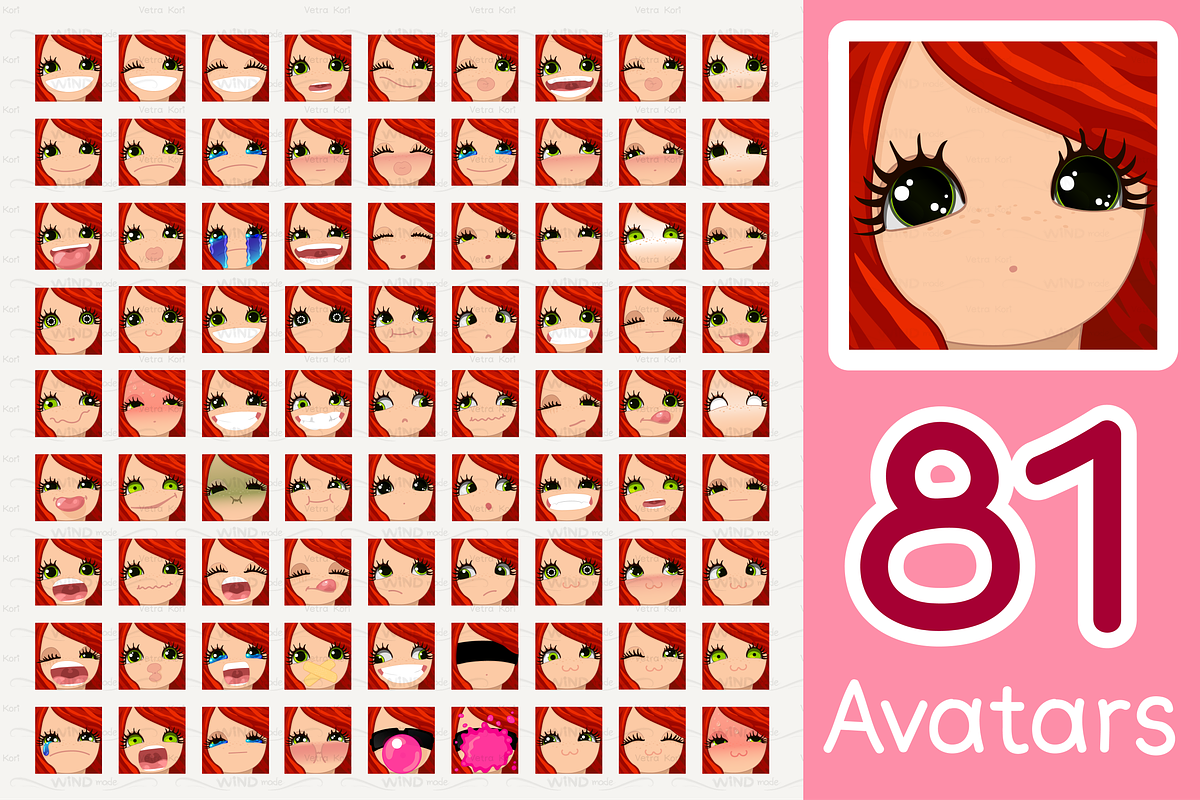 vector BIG avatars SET, a Templates & Theme by WINDmade (Photo 20 of 40)