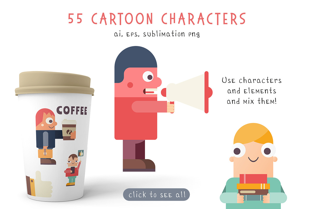 Cartoon People Bundle, an Education Illustration by ELFIVETROV DESIGN (Photo 2 of 13)