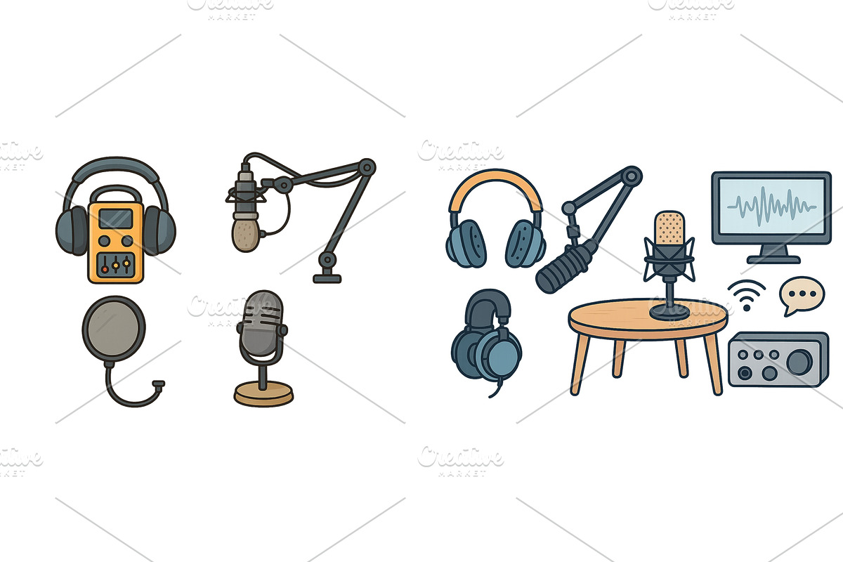 Recording equipment and audio gear, a Technology Illustration by ZinetroN