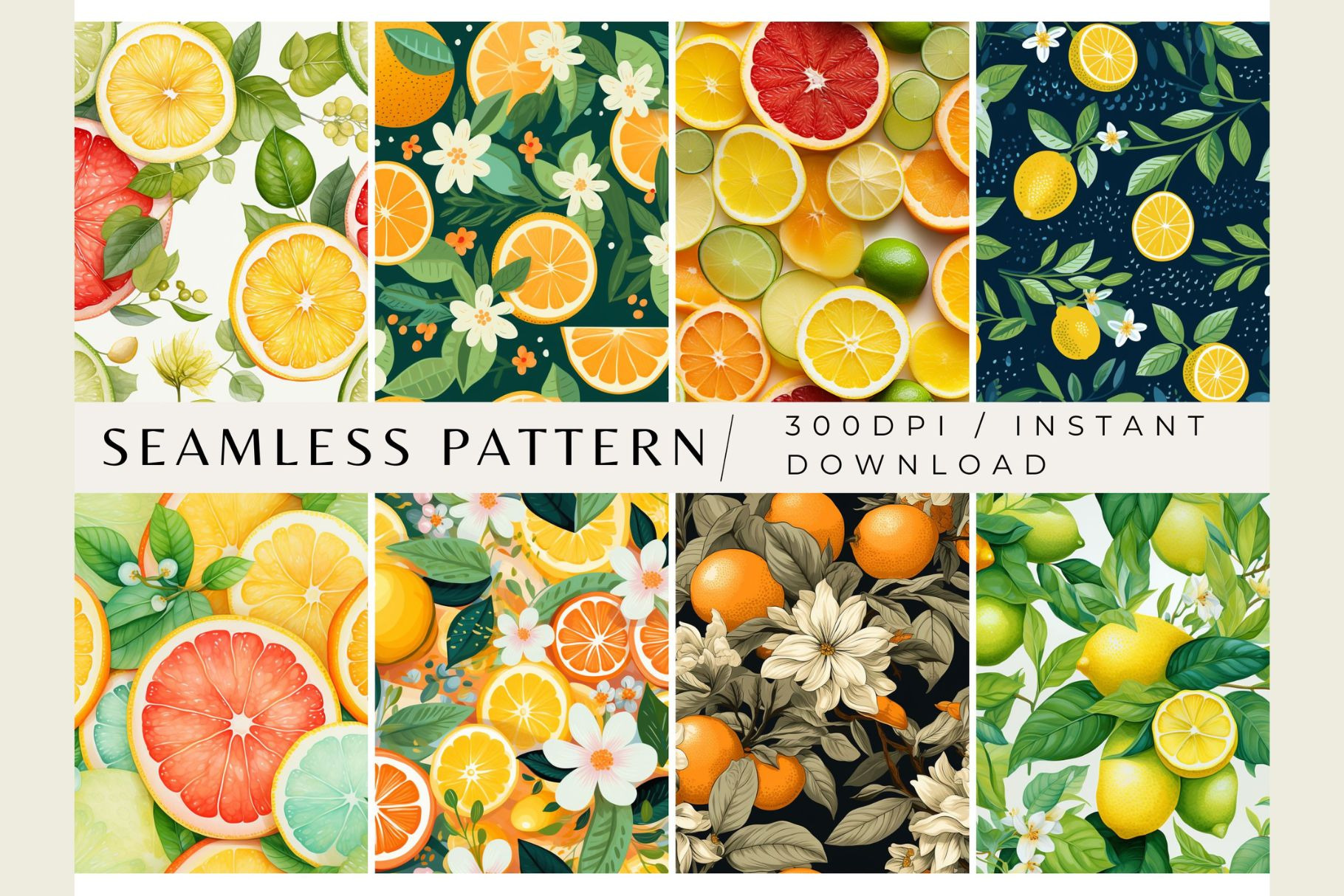10 Citrus Seamless Repeating Pattern, a Pattern Graphic by Inknfolly