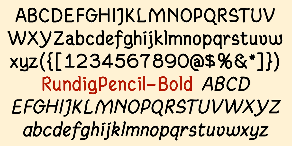 RundigPencil, a Handwritten Font by Ingrimayne Type (Photo 6 of 7)