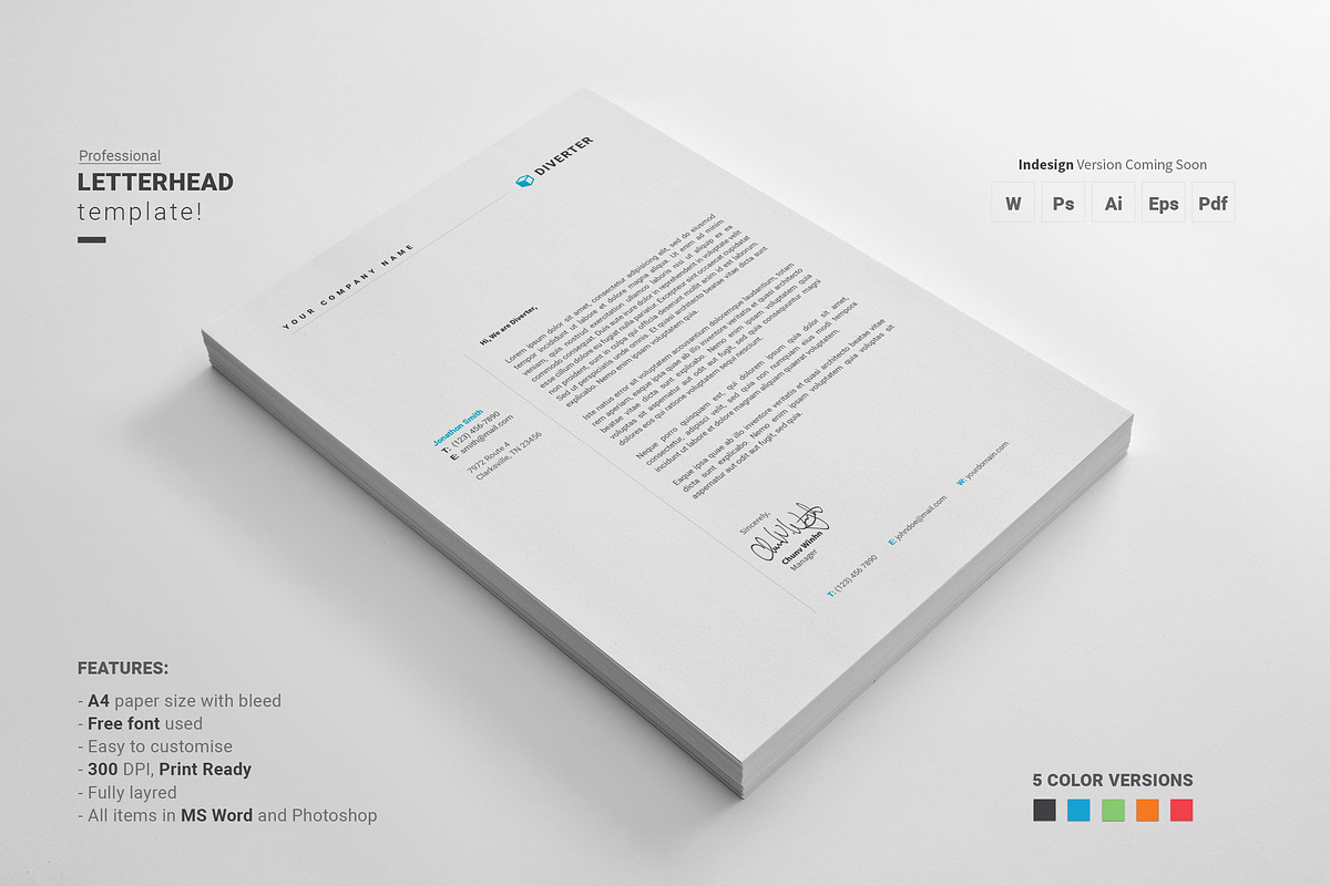 Letterhead, a Stationery Template by Diverter (Photo 2 of 5)