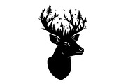 Deer Antler Silhouette Bundle, an Object Illustration by yasushie (Thumbnail 14 of 31)