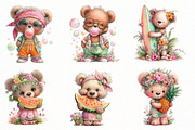 Whimsical Summer Bear Clipart, an Illustration by Designworld (Thumbnail 2 of 8)